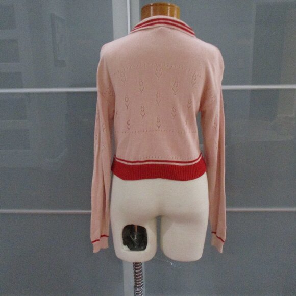 BP. Long Sleeve Collared Pointelle Detail Sweater - Picture 4 of 6